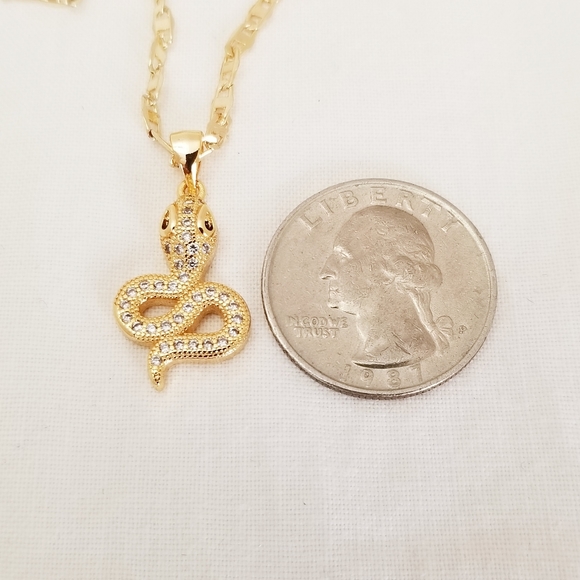 Snake Women's Choker/Necklace. 14K Gold Plated. New - Picture 4 of 6